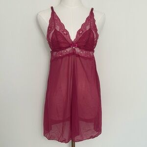 NWOT Red Lace Babydoll Lingerie Set Thong included Size: Small